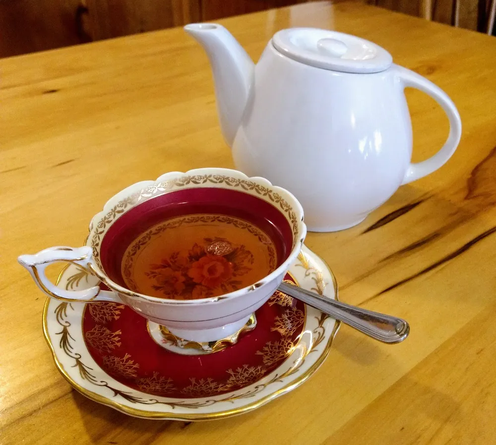 Tea in a floral china cup
